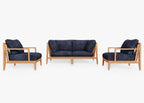 Canapé d'extérieur en teck avec fauteuils - 4 places
