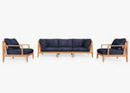 Canapé d'extérieur en teck avec fauteuils - 5 places