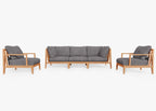 Canapé d'extérieur en teck avec fauteuils - 5 places