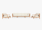 Canapé d'extérieur en teck avec fauteuils - 6 places