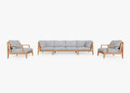 Canapé d'extérieur en teck avec fauteuils - 6 places