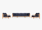 Canapé d'extérieur en teck avec fauteuils - 6 places