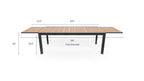 Table à manger extensible d'extérieur en teck et aluminium + 10 fauteuils 595
