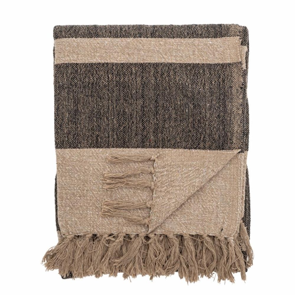 Plaid Terri, noir, coton recyclé