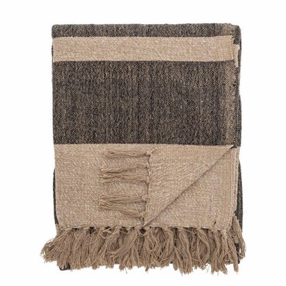 Plaid Terri, noir, coton recyclé