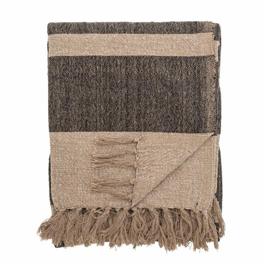 Plaid Terri, noir, coton recyclé