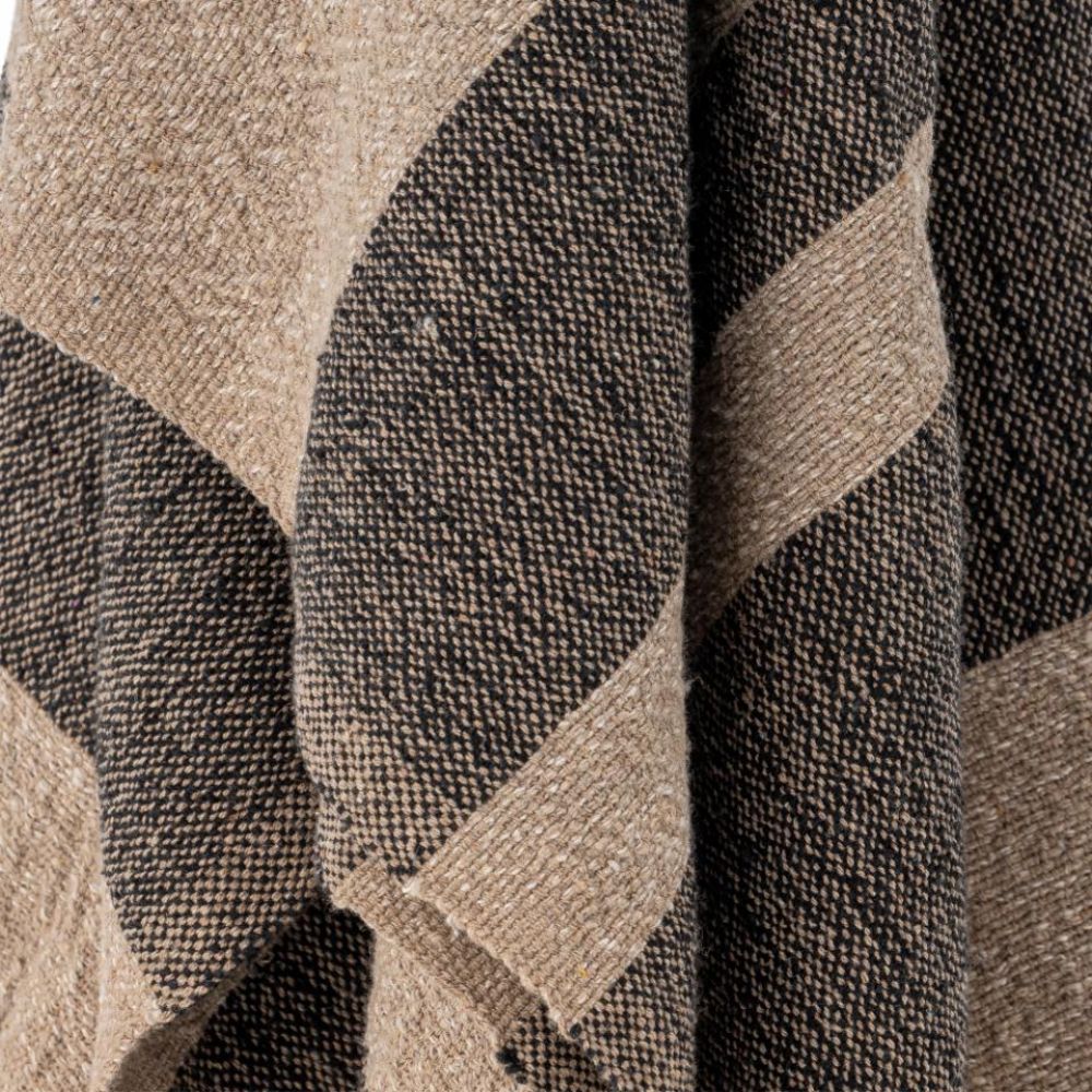 Plaid Terri, noir, coton recyclé