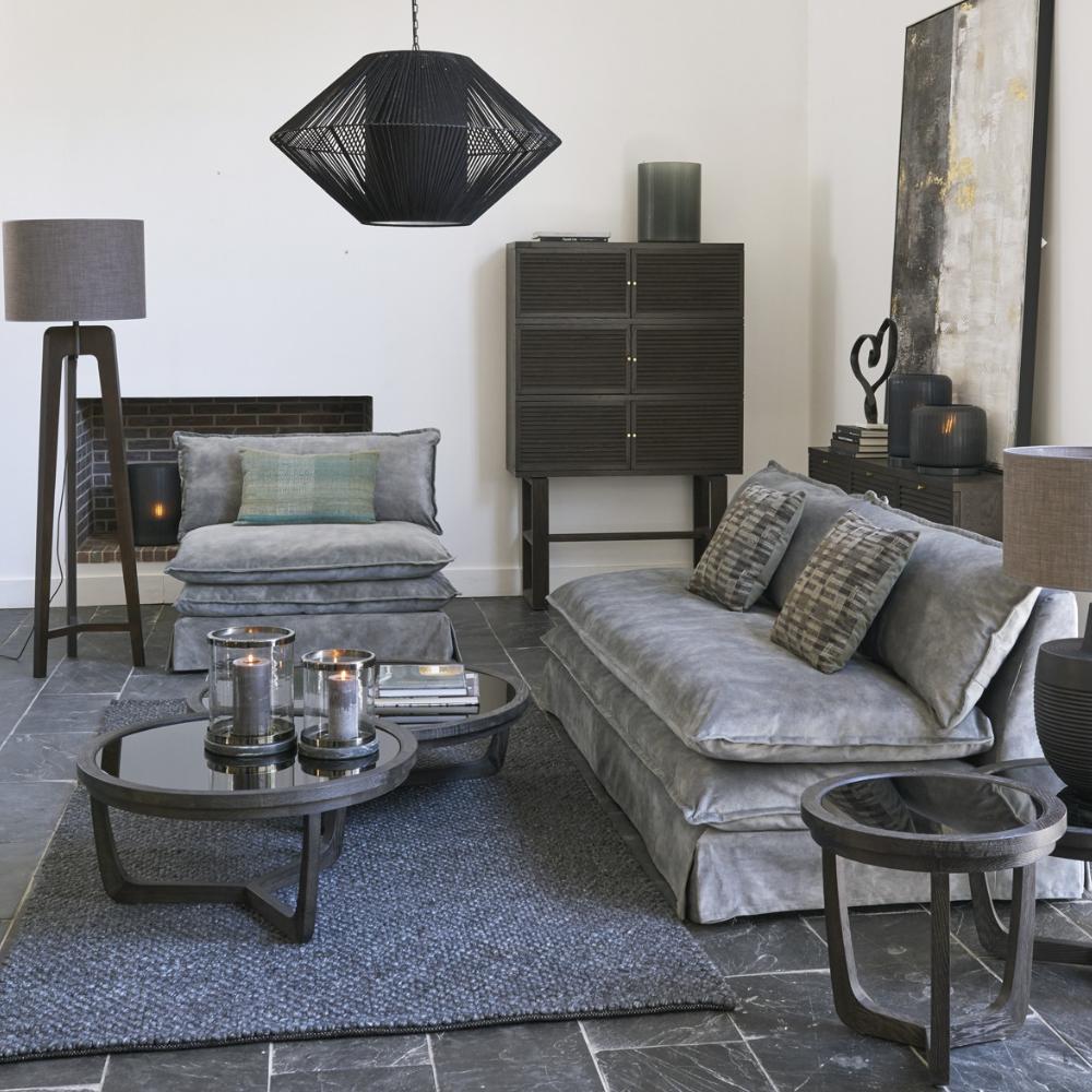 Canapé Theo - Velours gris