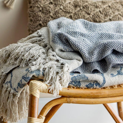 Plaid Theo - Gris en coton recyclé