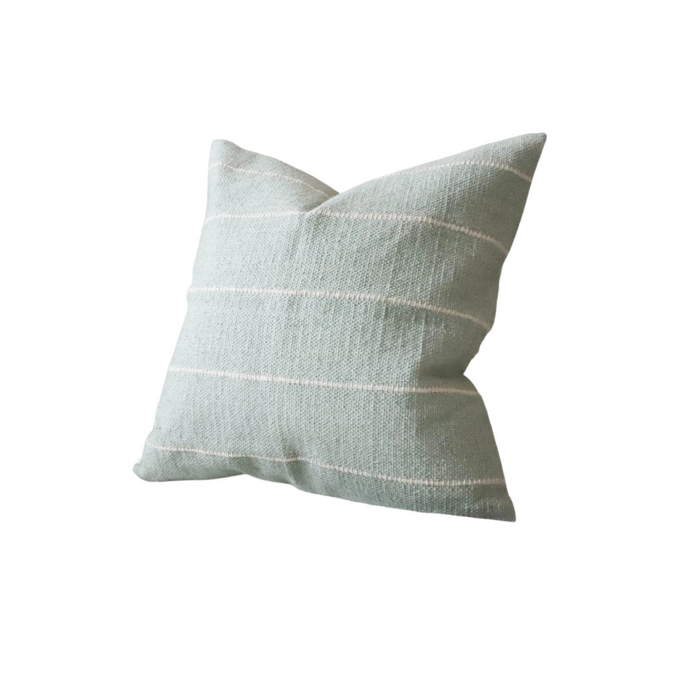 Coussin à rayures vert sauge