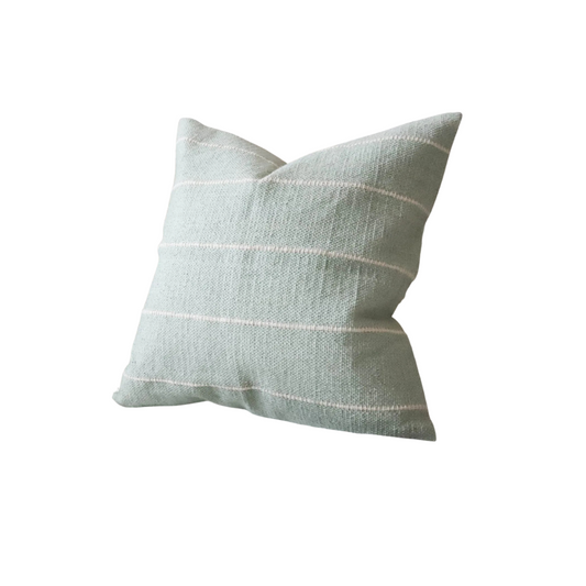 Coussin à rayures vert sauge