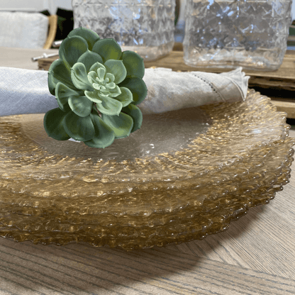 Chargeur en verre à bordure dorée