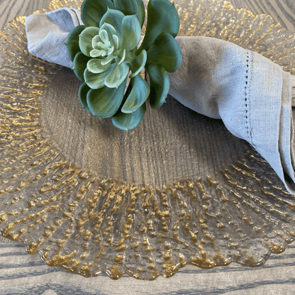 Chargeur en verre à bordure dorée