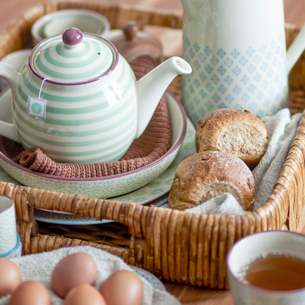 Plateau en rotin Evaleen - Lot de deux