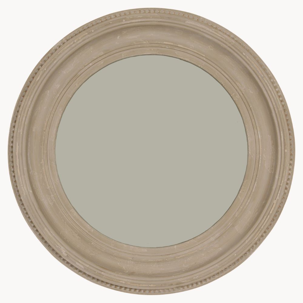 Miroir rond à perles gris Walton