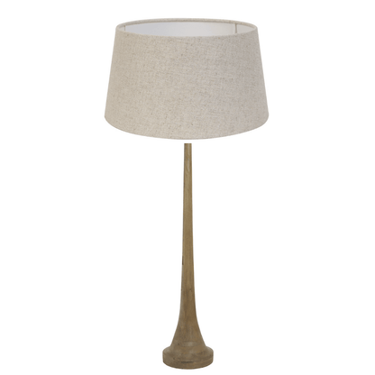 Lampadaire en bois brun foncé mat et abat-jour naturel