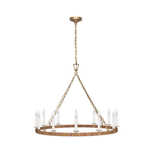 Lustre Darlana à grand anneau enroulé, confort visuel