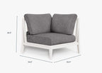 Chaise sectionnelle d'extérieur en aluminium blanc - Gauche