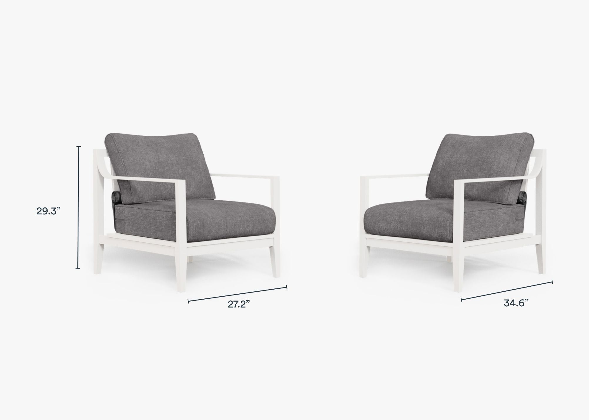 Ensemble de conversation avec fauteuils d'extérieur en aluminium blanc