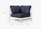 Chaise sectionnelle d'extérieur en aluminium blanc - Droite