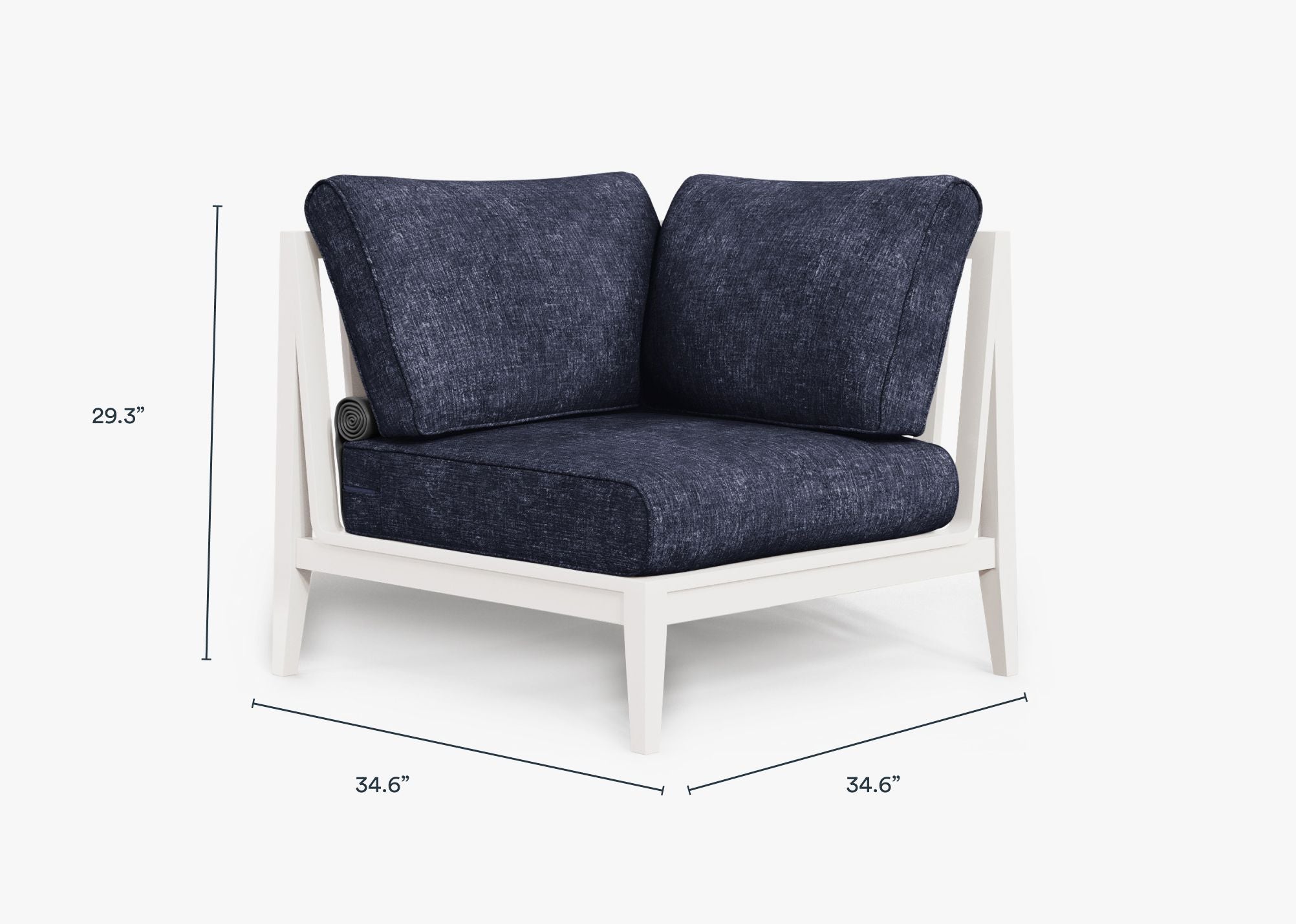 Chaise sectionnelle d'extérieur en aluminium blanc - Gauche