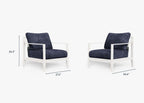 Ensemble de conversation avec fauteuils d'extérieur en aluminium blanc