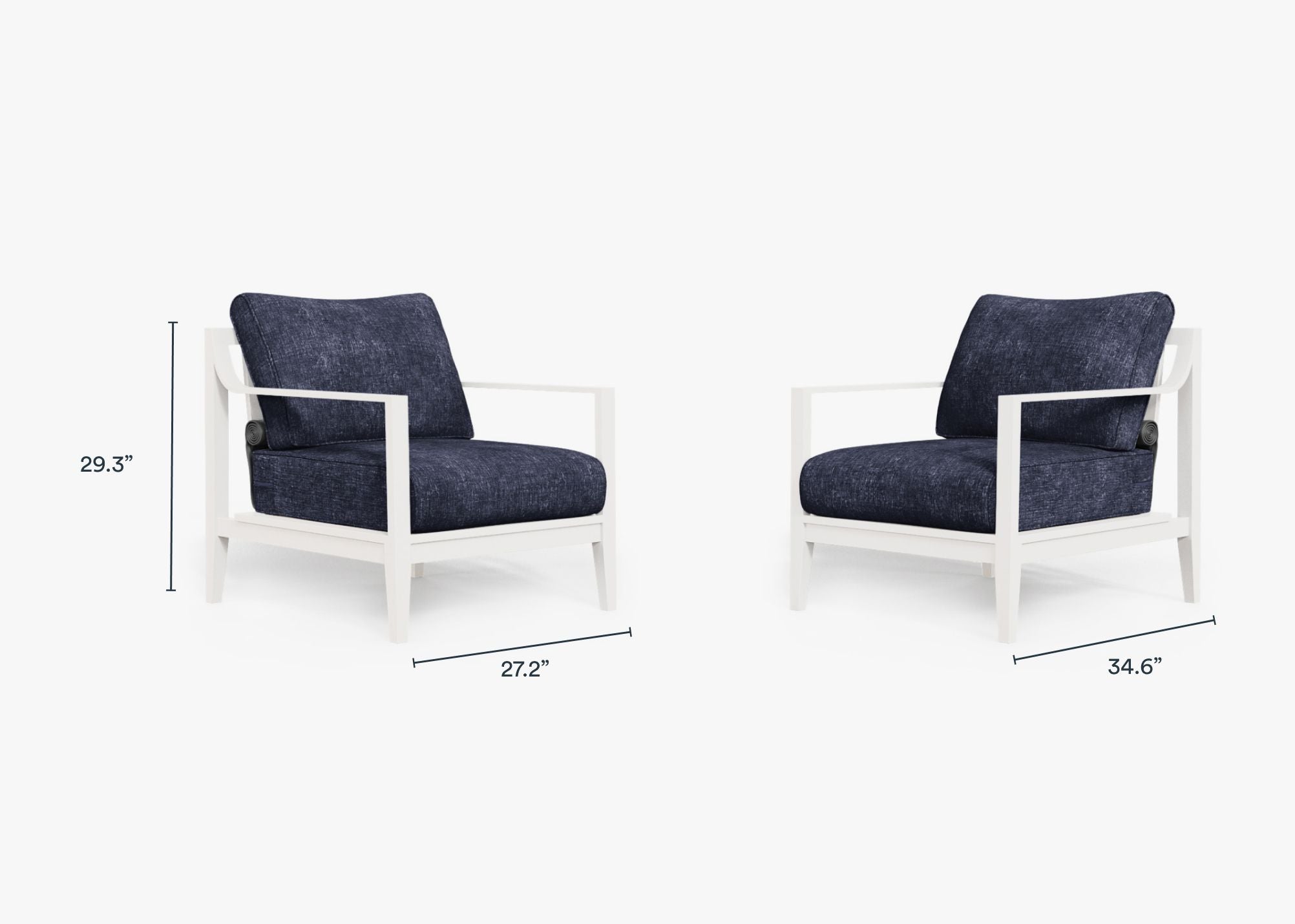 Ensemble de conversation avec fauteuils d'extérieur en aluminium blanc