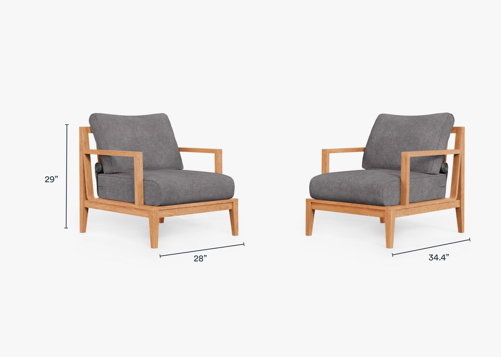 Ensemble de conversation avec fauteuils d'extérieur en teck