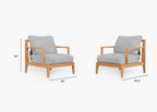 Ensemble de conversation avec fauteuils d'extérieur en teck