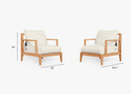Ensemble de conversation avec fauteuils d'extérieur en teck