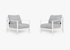 Ensemble de conversation avec fauteuils d'extérieur en aluminium blanc