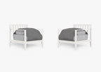 Ensemble de conversation avec fauteuils d'extérieur en aluminium blanc