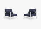 Ensemble de conversation avec fauteuils d'extérieur en aluminium blanc
