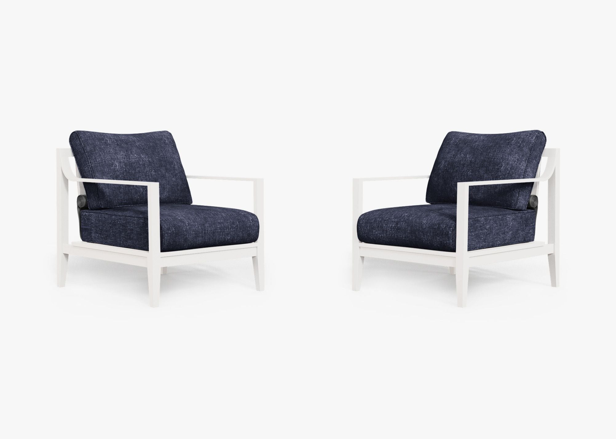 Ensemble de conversation avec fauteuils d'extérieur en aluminium blanc