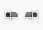 Ensemble de conversation avec fauteuils d'extérieur en aluminium blanc