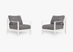 Ensemble de conversation avec fauteuils d'extérieur en aluminium blanc