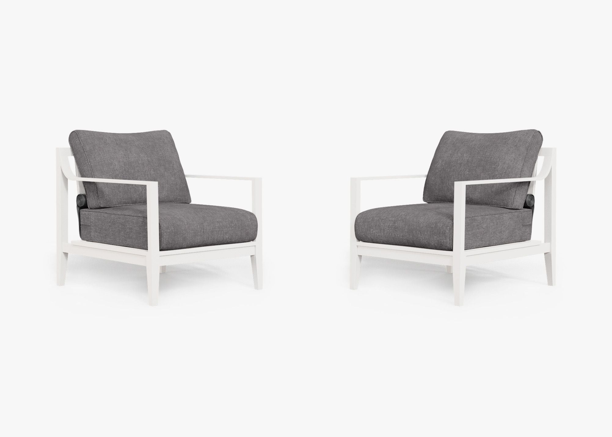 Ensemble de conversation avec fauteuils d'extérieur en aluminium blanc
