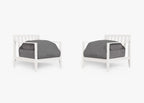 Ensemble de conversation avec fauteuils d'extérieur en aluminium blanc