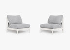 Ensemble de conversation d'extérieur en aluminium blanc sans accoudoirs