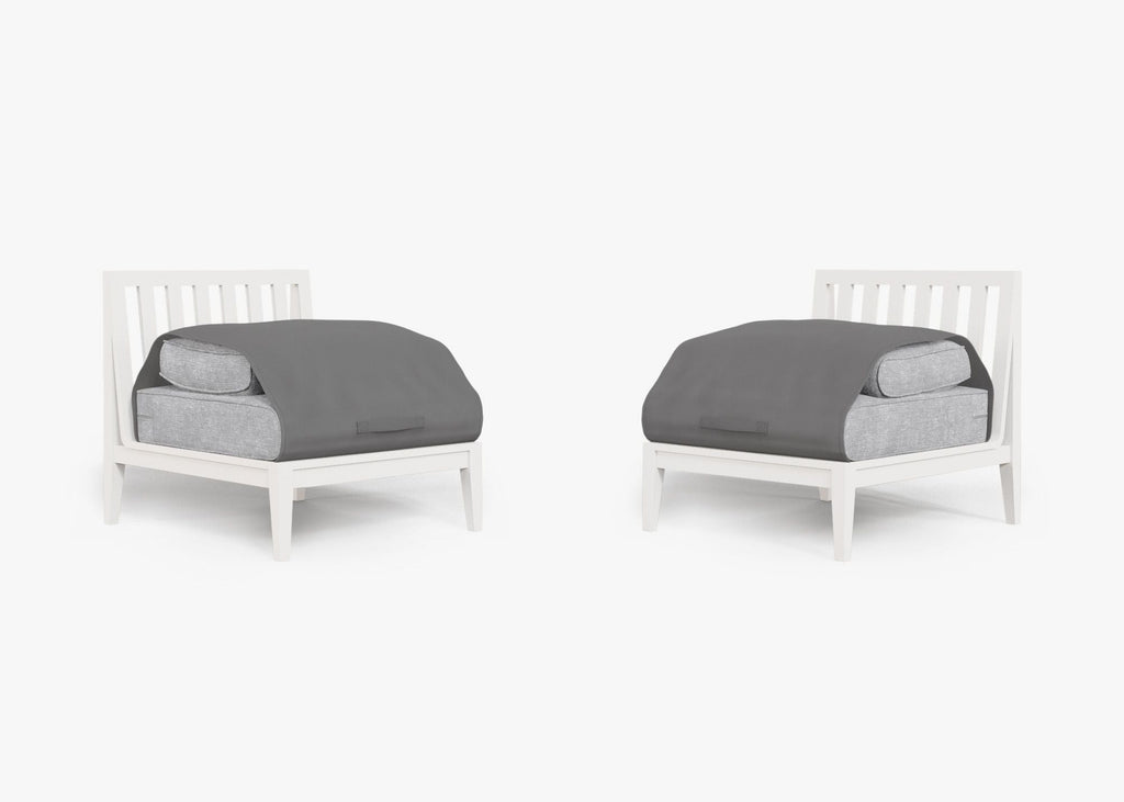 Ensemble de conversation d'extérieur en aluminium blanc sans accoudoirs