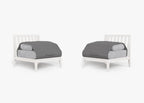 Ensemble de conversation d'extérieur en aluminium blanc sans accoudoirs