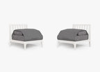 Ensemble de conversation d'extérieur en aluminium blanc sans accoudoirs