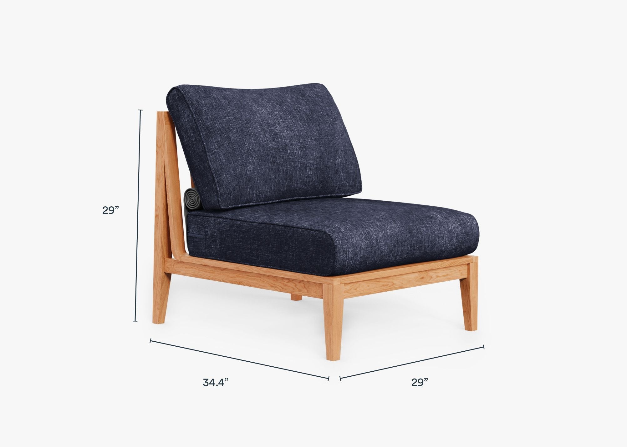 Chaise d'extérieur sans accoudoirs en teck