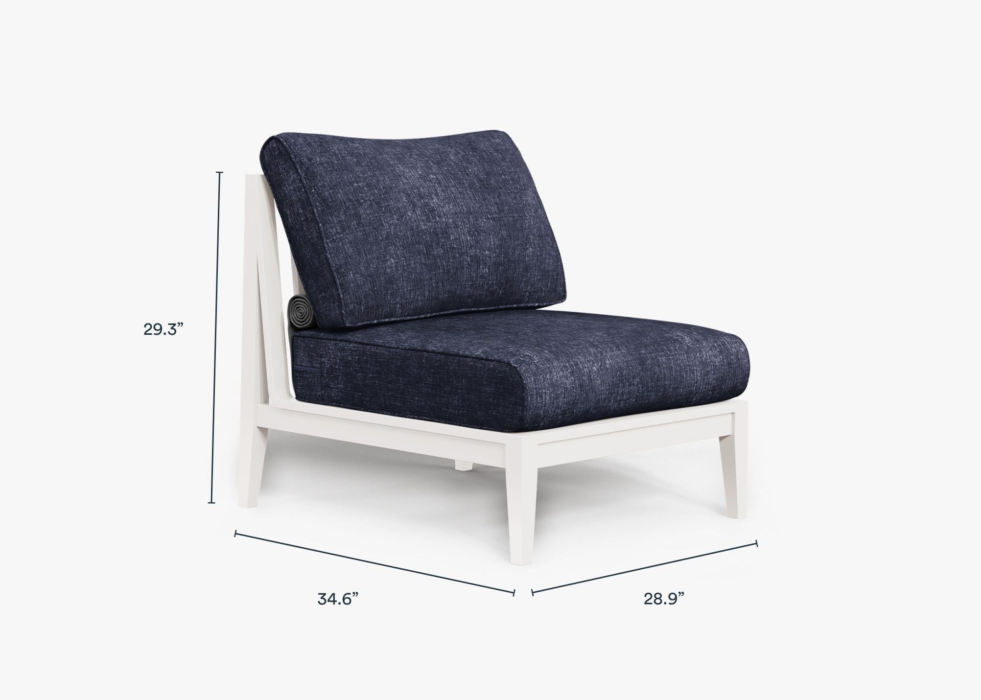 Chaise d'extérieur sans accoudoirs en aluminium blanc