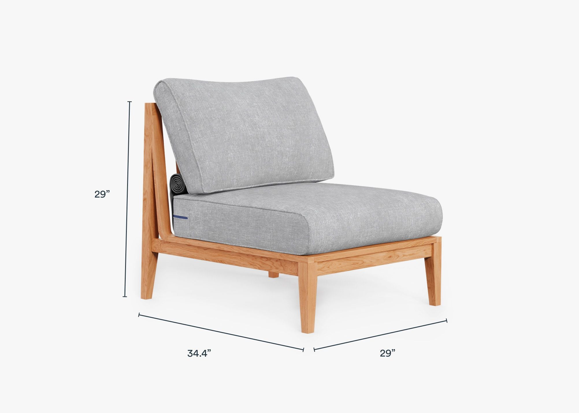 Chaise d'extérieur sans accoudoirs en teck
