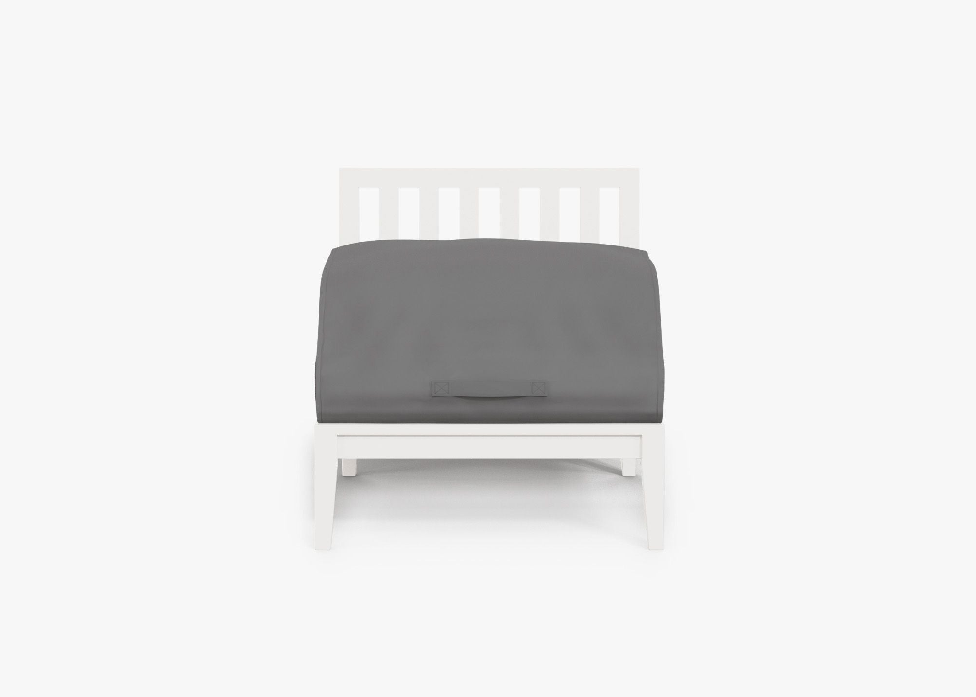 Chaise d'extérieur sans accoudoirs en aluminium blanc