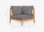 Chaise d'angle d'extérieur en teck - Droite
