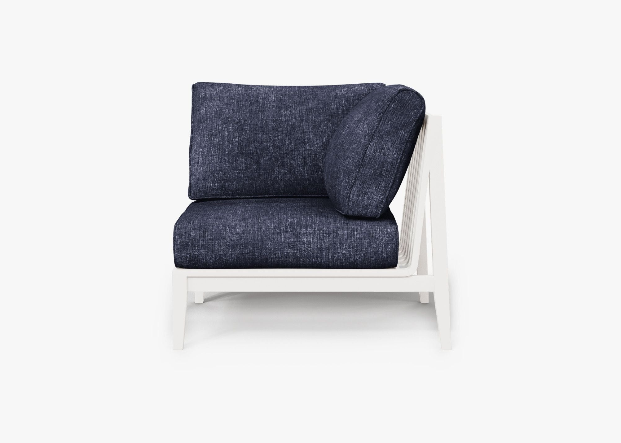 Chaise d'angle d'extérieur en aluminium blanc - Gauche