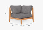 Chaise d'angle d'extérieur en teck - Gauche