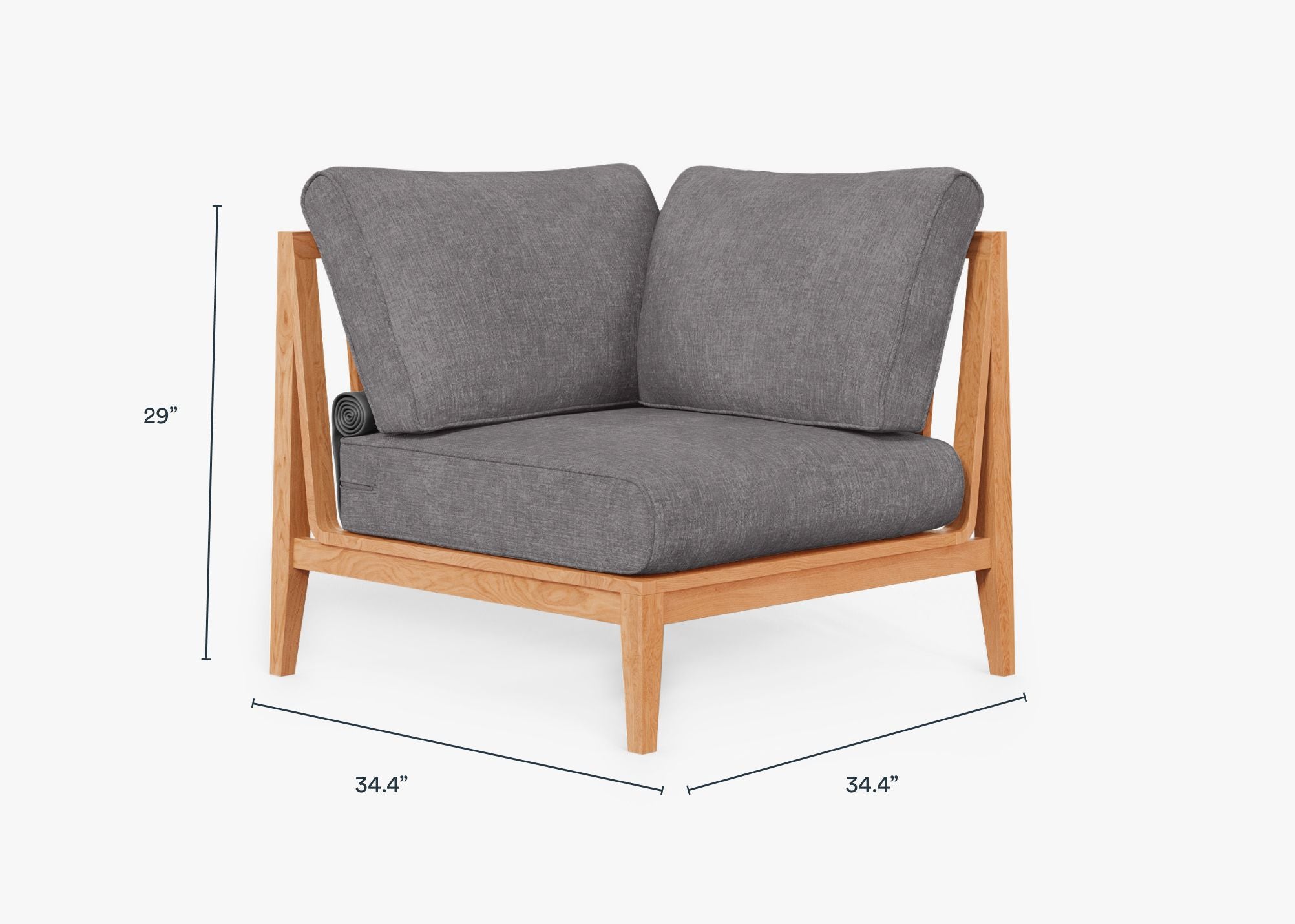 Chaise d'angle d'extérieur en teck - Gauche
